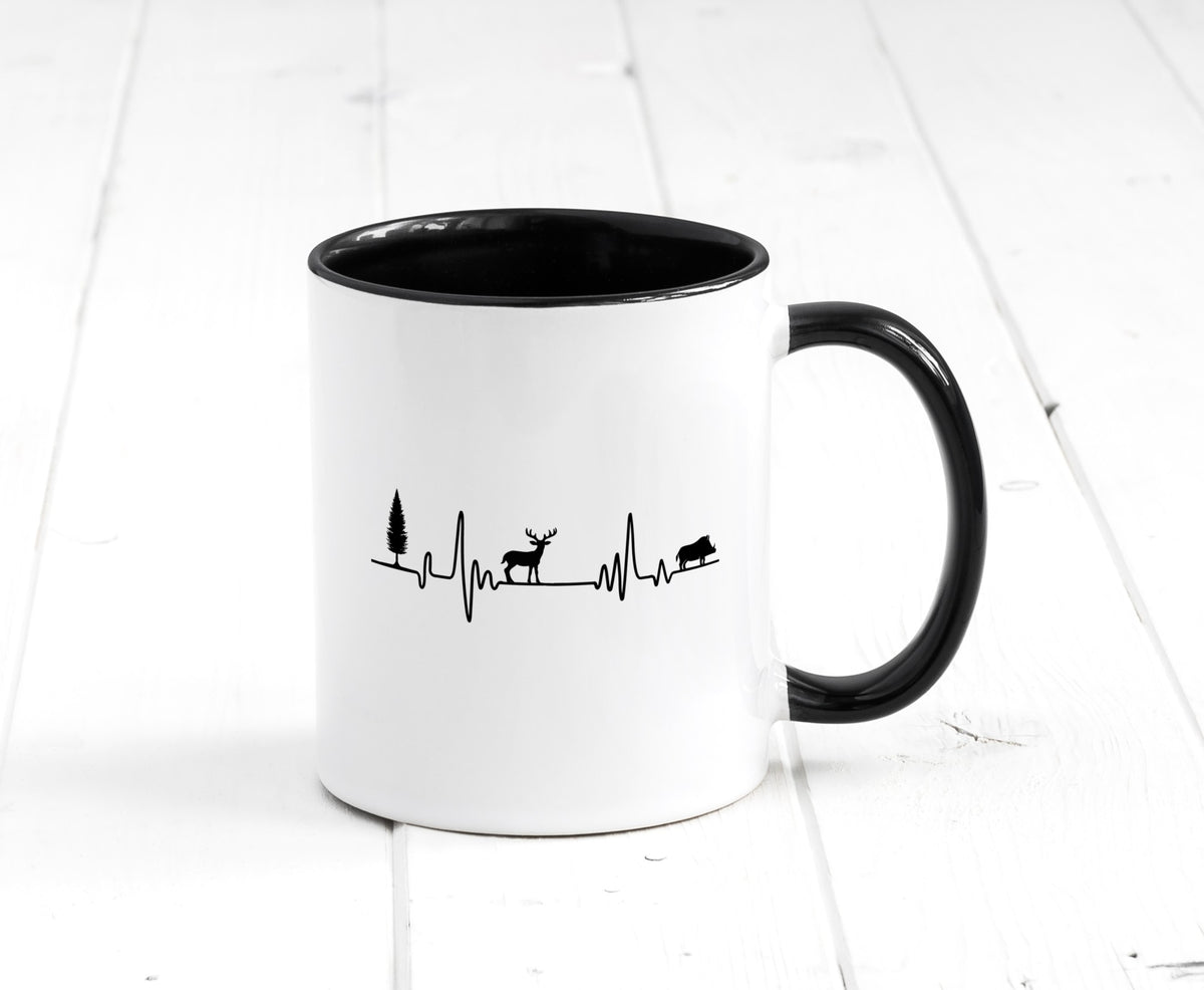 Jäger Herzschlag | Motiv Jagd Rotwild jagen Geschenkidee Humor Tasse
