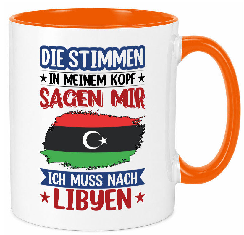 Libyen | Urlaub Stimmen in meinem Kopf Traumland Geschenkidee Humor Tasse