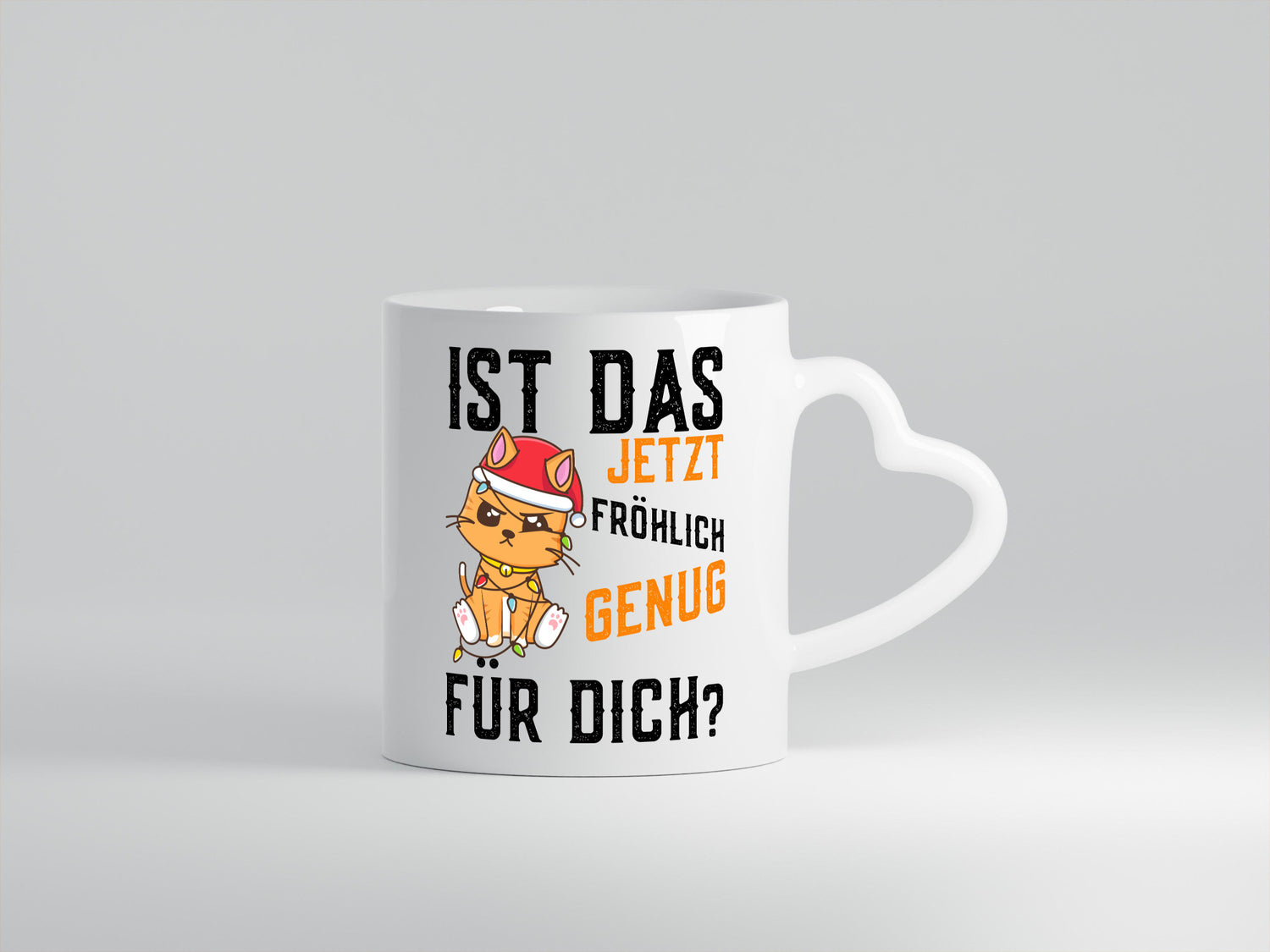 Ist das fröhlich genug | Katze Weihnachten Lichterkette Geschenk Tierliebhaber