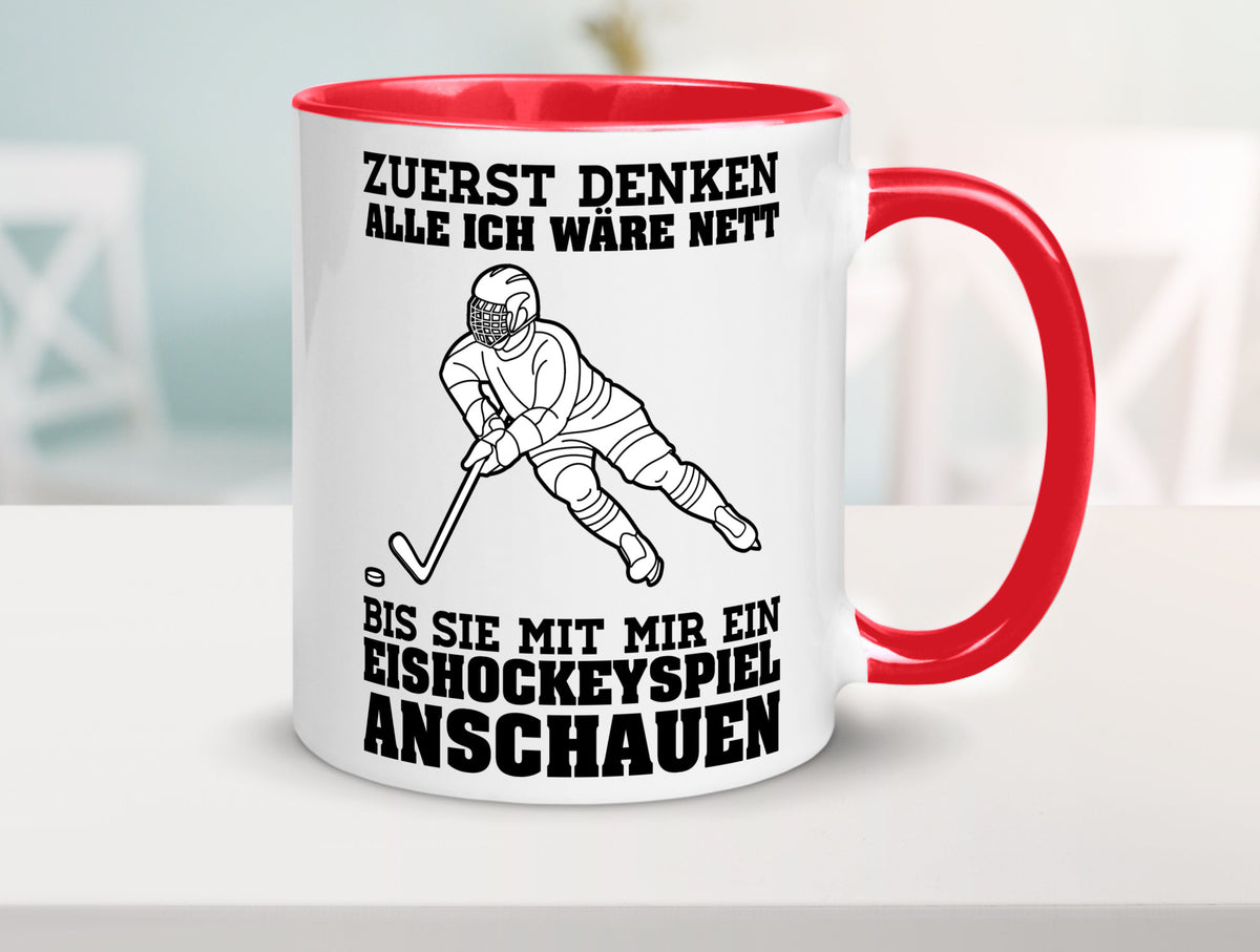 Eishockeyspiel | Eishockeyfan Tasse Eishockeyspieler Humor Geschenkidee