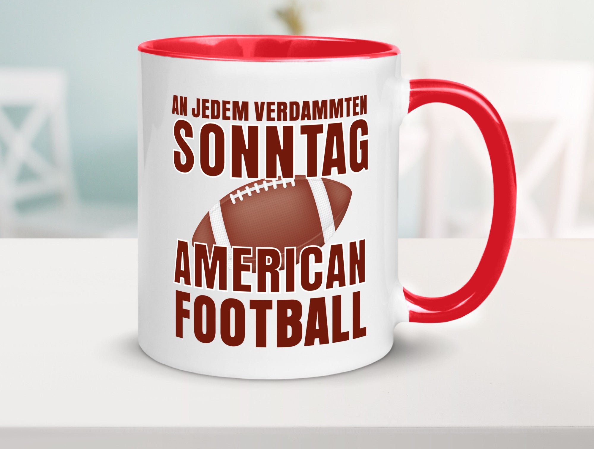 American Football | Sportfan Motiv jeden Sonntag Humor Geschenkidee Tasse