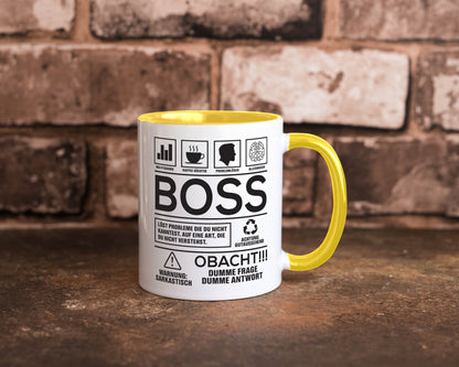 Achtung Probleme Boss | Führungskraft Vorgesetzter lustig Humor Geschenkidee Tasse