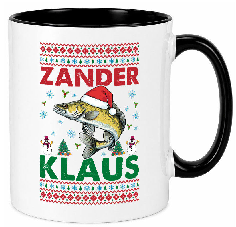 Zander Klaus | Ugly Christmas Angler Angeln v2 Geschenk Humor Geschenkidee Tasse