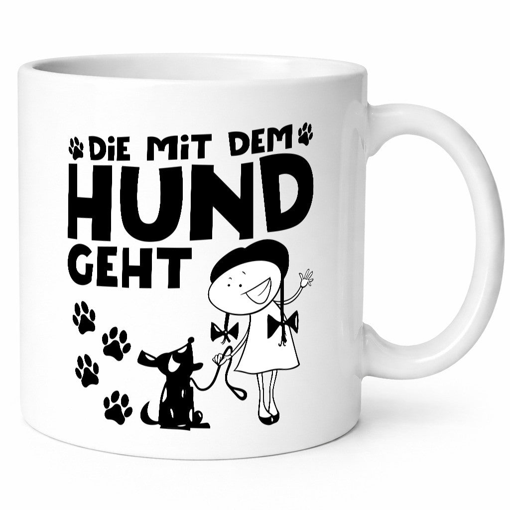 Die mit dem Hund geht | Hundeliebhaber Geschenk Tierliebhaber Humor lustiger