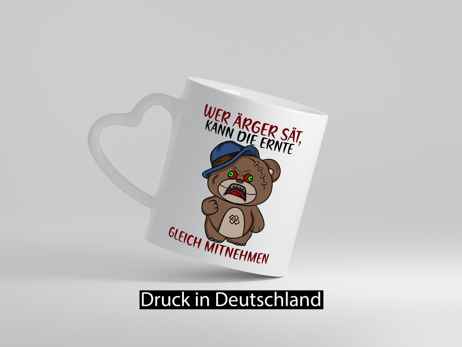 Wer Ärger sät | wütender Bär Comic frecher Spruch Humor Geschenkidee Tasse
