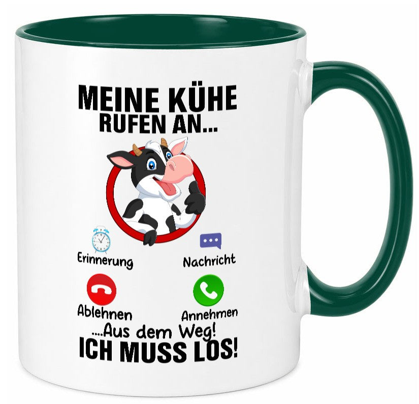Meine Kühe rufen an | Landwirt Kuh Bauernhof Geschenk Humor Geschenkidee Tasse