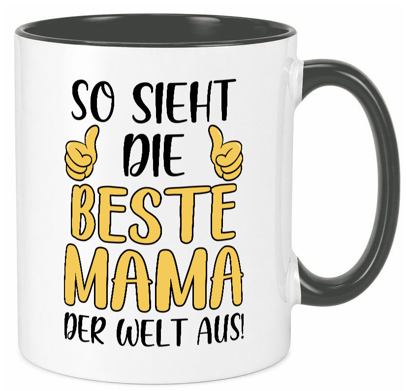 Beste Mama der Welt | Daumen hoch Geschenk Familie Geschenkidee lustiger Spruch Tasse