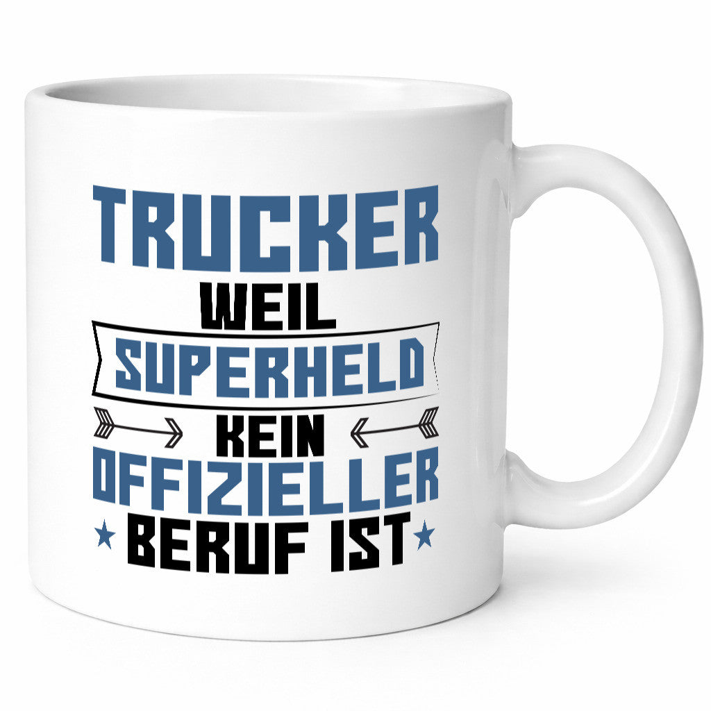 Superheld Trucker | LKW Fahrer Beruf lustig Arbeit Kollegen Büro Geschenk Tasse