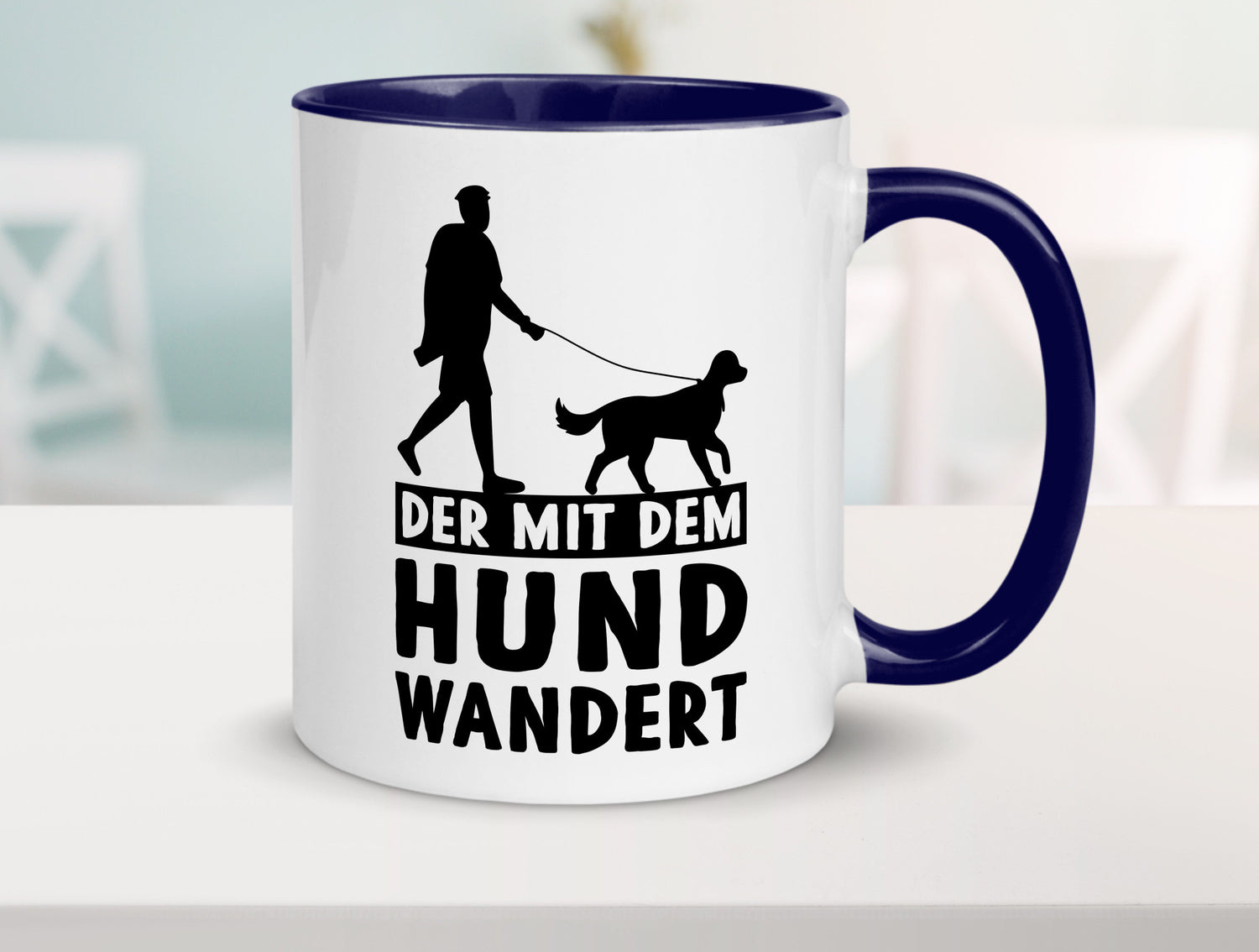 Der mit dem Hund wandert | Mensch Geschenkidee Tierliebhaber Humor Tasse