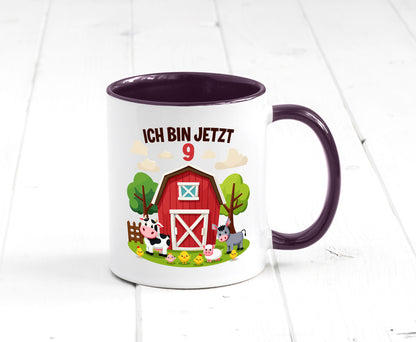 9. Geburtstag | 8 Jahre Bauernhof und Tiere Humor Geschenkidee Tasse