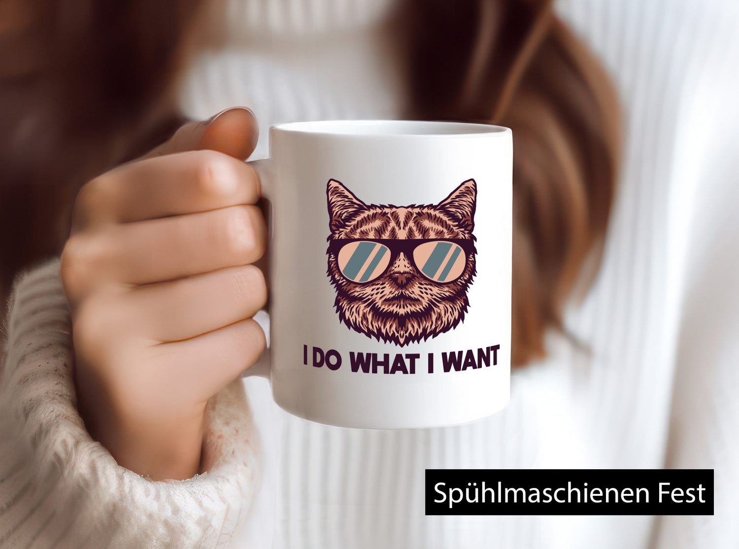 I do what want | Katze Brille Geschenkidee Tierliebhaber Humor Tasse