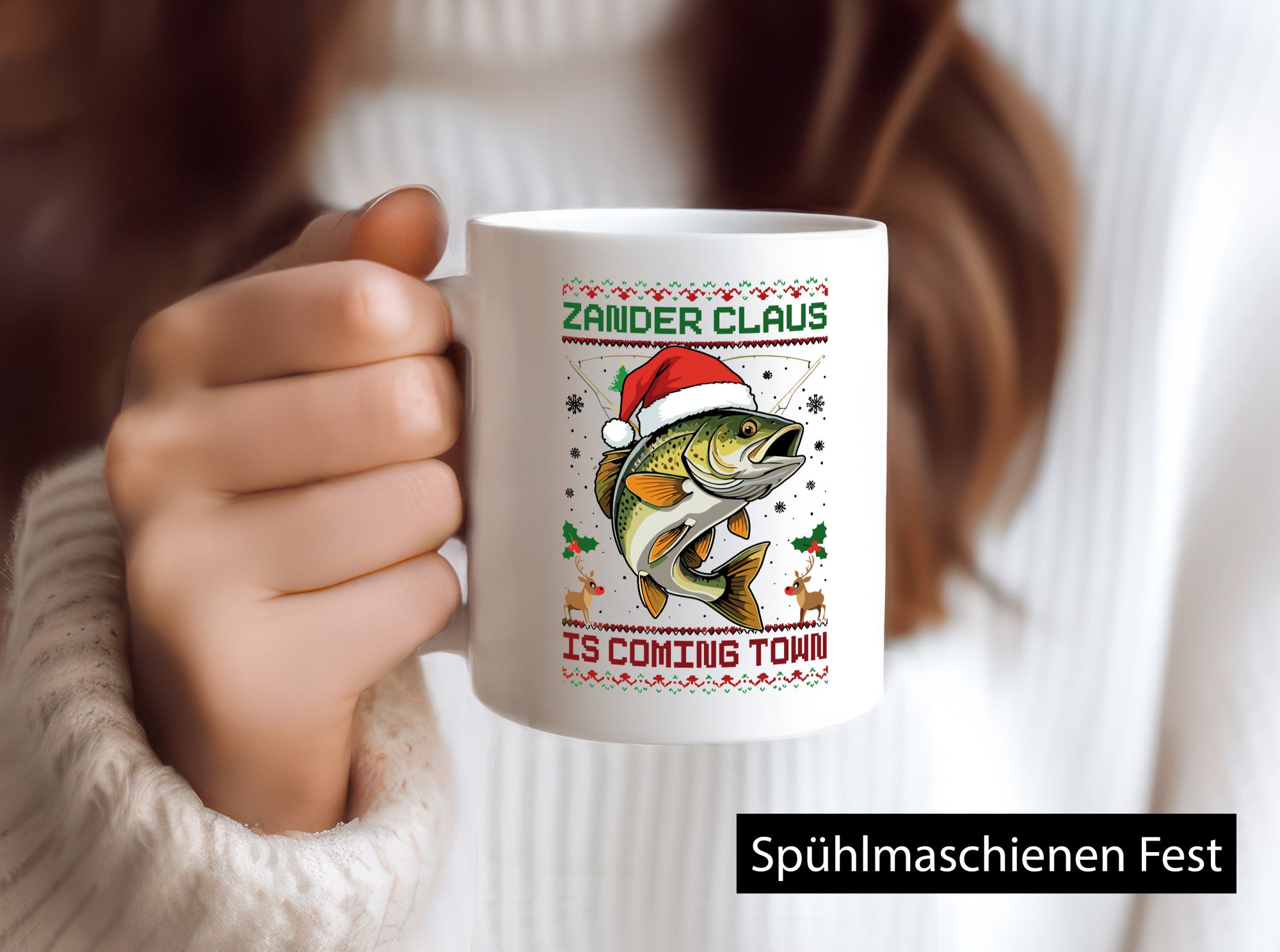 Zander Claus | Ugly Christmas Angler Geschenk Humor Geschenkidee lustiger