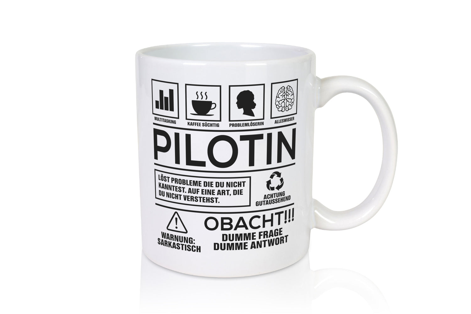 Achtung Probleme Pilotin | Definition Piloten Geschenkidee Humor Tasse