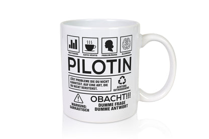 Achtung Probleme Pilotin | Definition Piloten Geschenkidee Humor Tasse