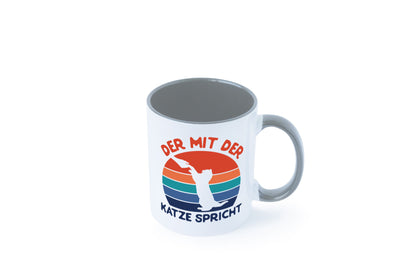Der mit Katze Spricht | Katzenliebhaber Humor Tierliebhaber Geschenkidee Tasse