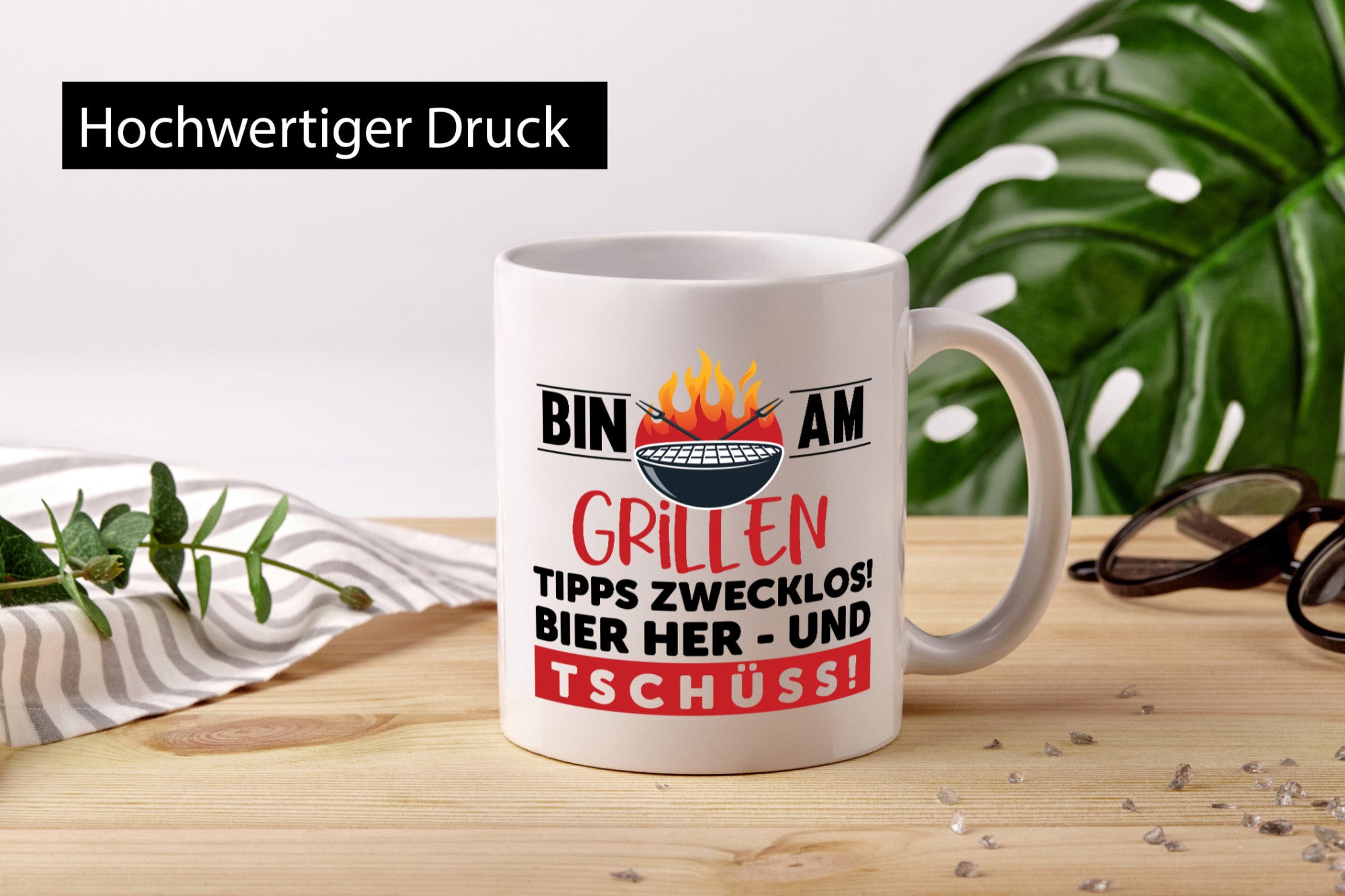 Bin am Grillen | Bier her und Tschüss Grillmeister lustiger Spruch Geschenk