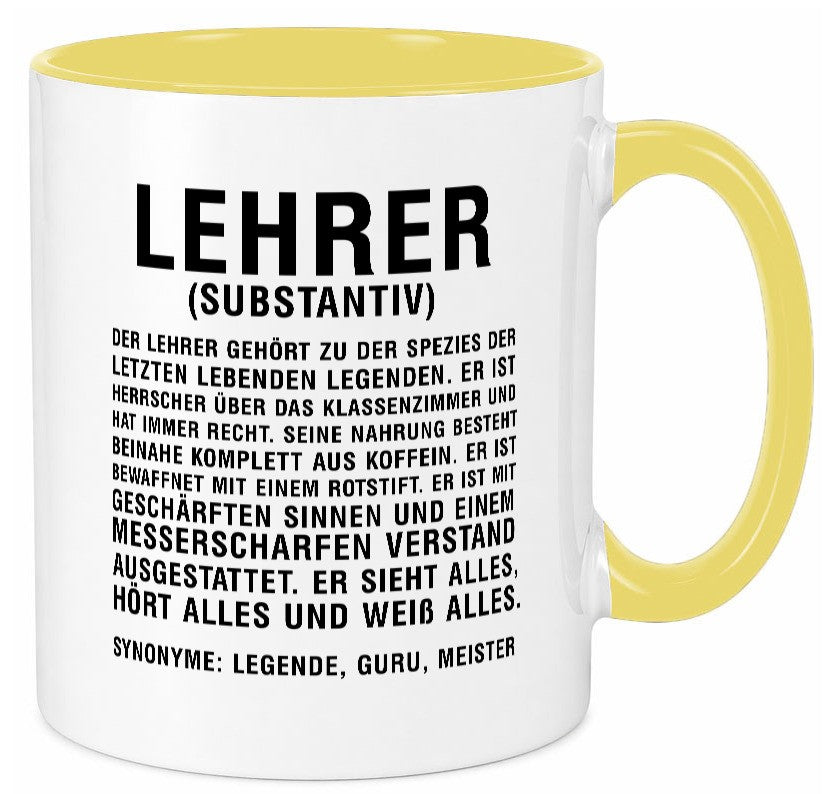 Lehrer | Definition Kollege Mitarbeiter Geschenkidee Arbeit Kollegen Büro Humor Tasse