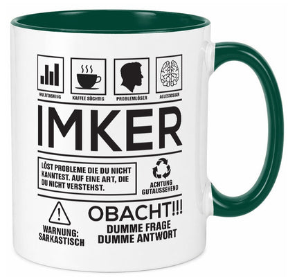 Achtung Probleme Imker | Imkerei Geschenk Humor Geschenkidee lustiger Spruch Tasse
