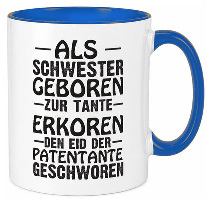 Eid der Patentante | Tante Tasse Schwester Humor lustig Geschenkidee Geschenk