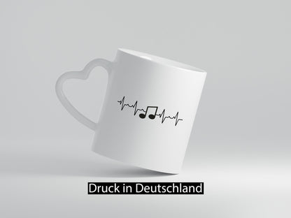 Musiknote Herzschlag | Motiv Note Musik Musiker Humor Geschenkidee Tasse