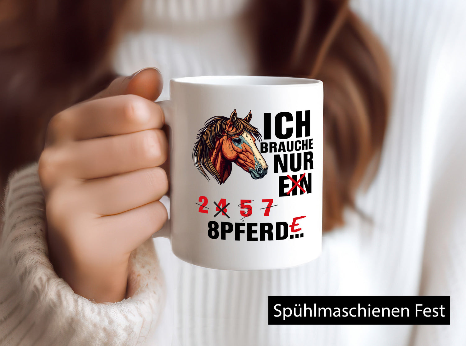 Ich brauche Pferde | Pferdeliebhaber Pony Humor Reiten Geschenkidee Tasse