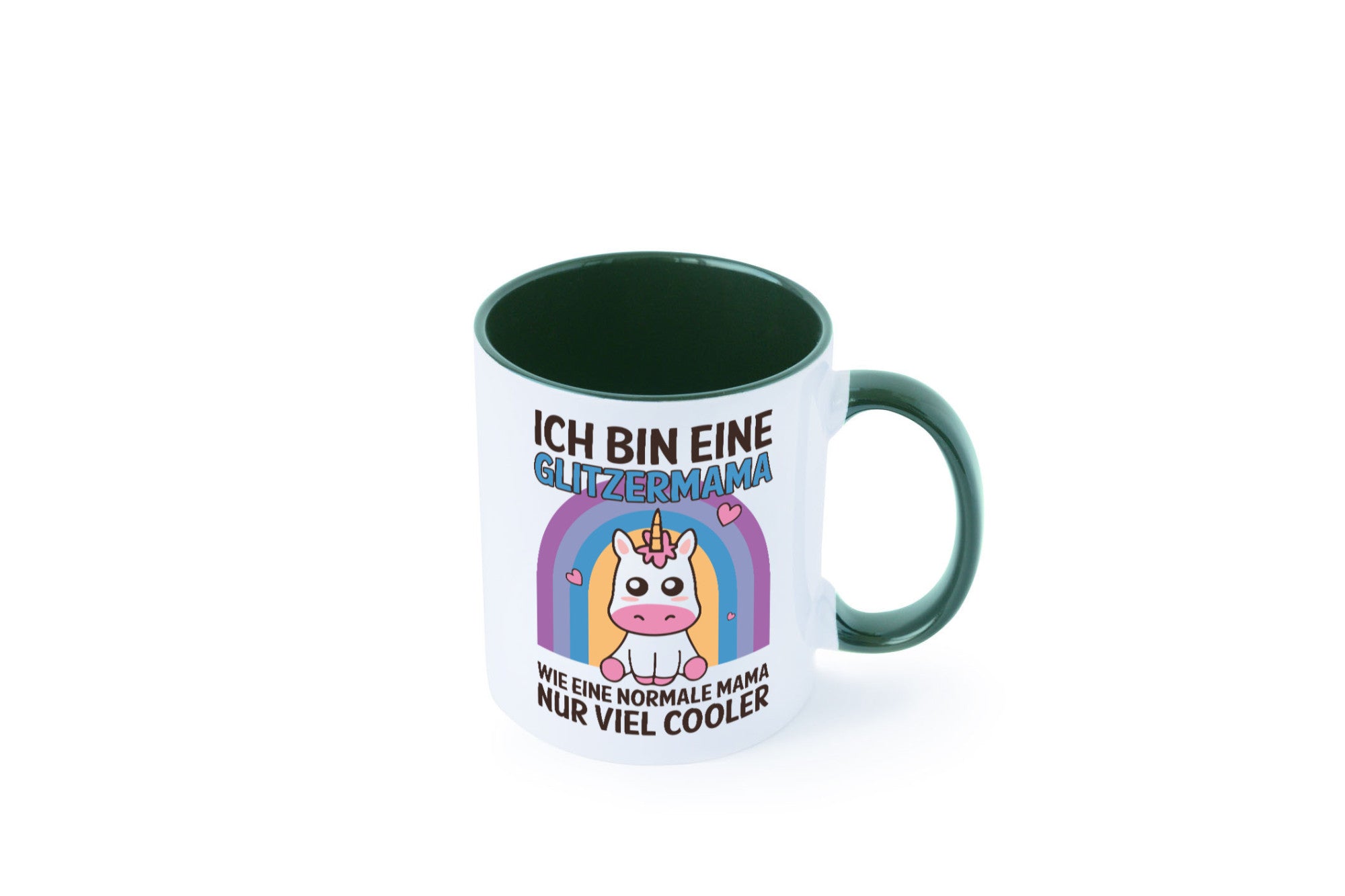 Glitzermama, wie normal, nur cooler | Einhorn Geschenkidee Familie Humor Tasse