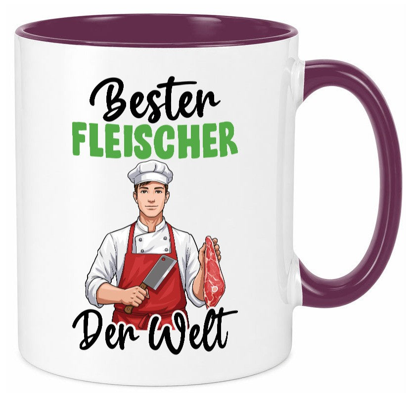 Bester Fleischer | Schlachterei v2 Geschenk Humor Geschenkidee lustiger Spruch Tasse