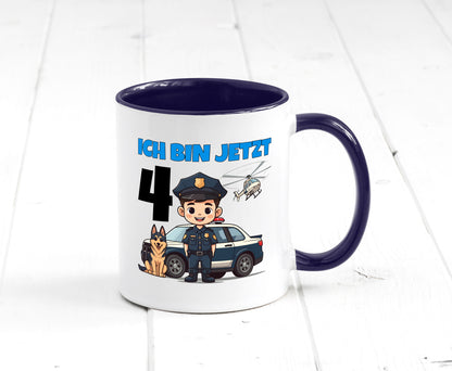 4. Geburtstag | 4 Jahre Polizei Kind Polizeiauto Humor Geschenkidee Tasse