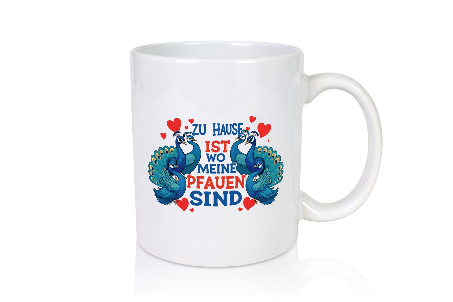 Zuhause ist wo meine Pfauen sind | Pfau Humor Geschenkidee Tasse