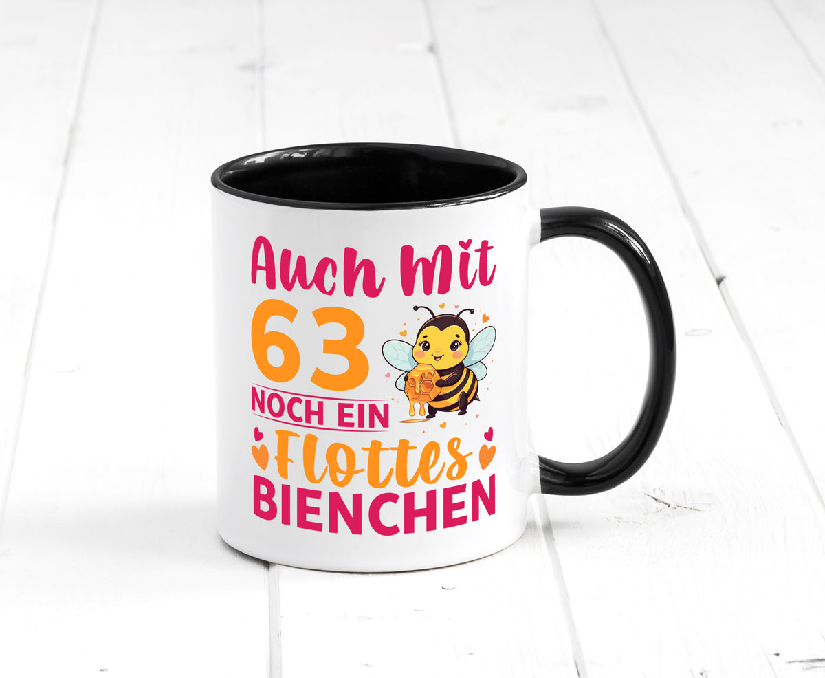 63. Geburtstag | Flottes Bienchen 63 Jahre lustiger Spruch Geschenk Tasse