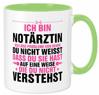 Löse Probleme: Notärztin | Ãrztin v2 lustiger Spruch Geschenk Humor Tasse
