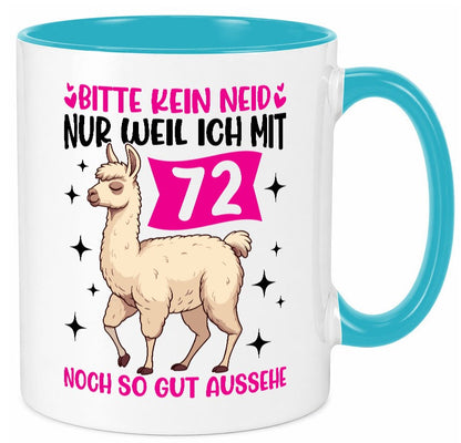 72. Geburtstag | 72 Jahre Lama gut aussehen Geschenk Geschenkidee lustiger Tasse