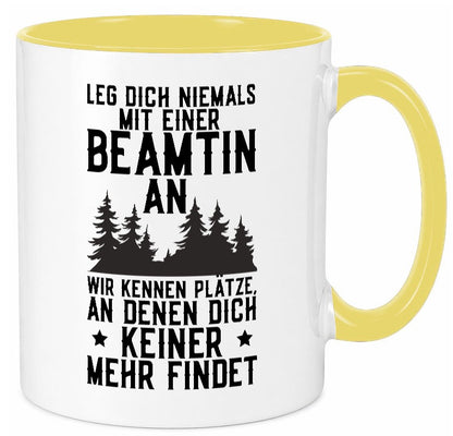 Nicht mir Beamtin anlegen | Polizistin Wald Revier lustiger Spruch Geschenk Tasse