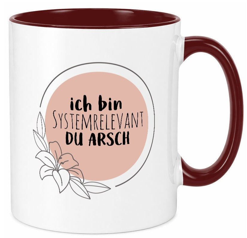 Ich bin Systemrelevant | Krankenschwester Hase mit Maske lustig Humor Tasse