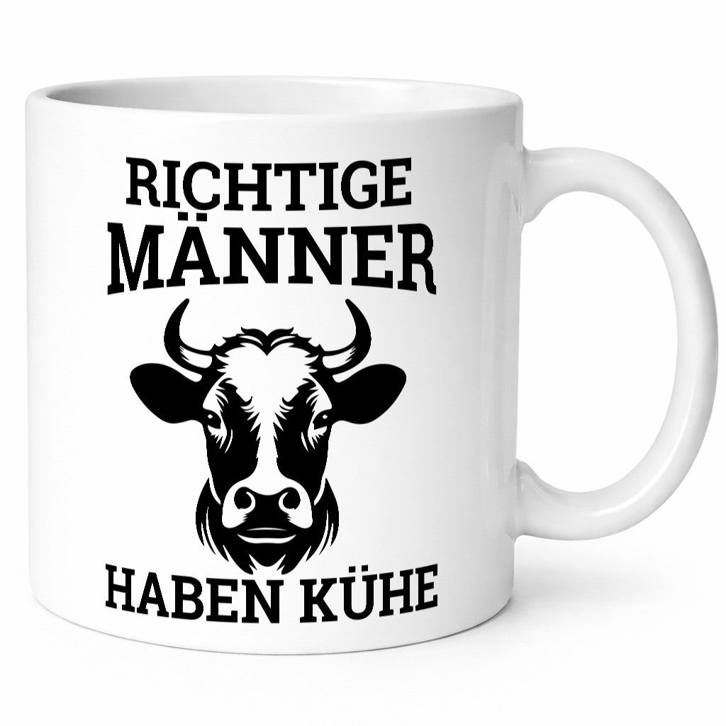 Richtige Männer haben Kühe | Bauernhof Rindvieh Humor Geschenkidee Tasse