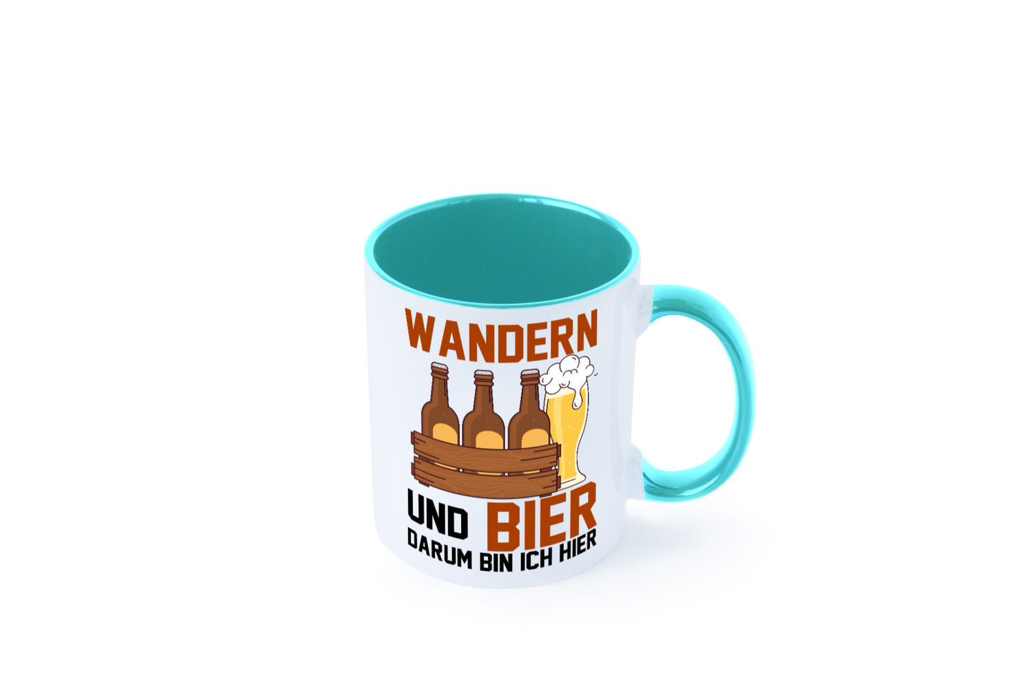 Wandern und Bier darum bin ich hier | Bierkasten lustiger Spruch Geschenk Humor