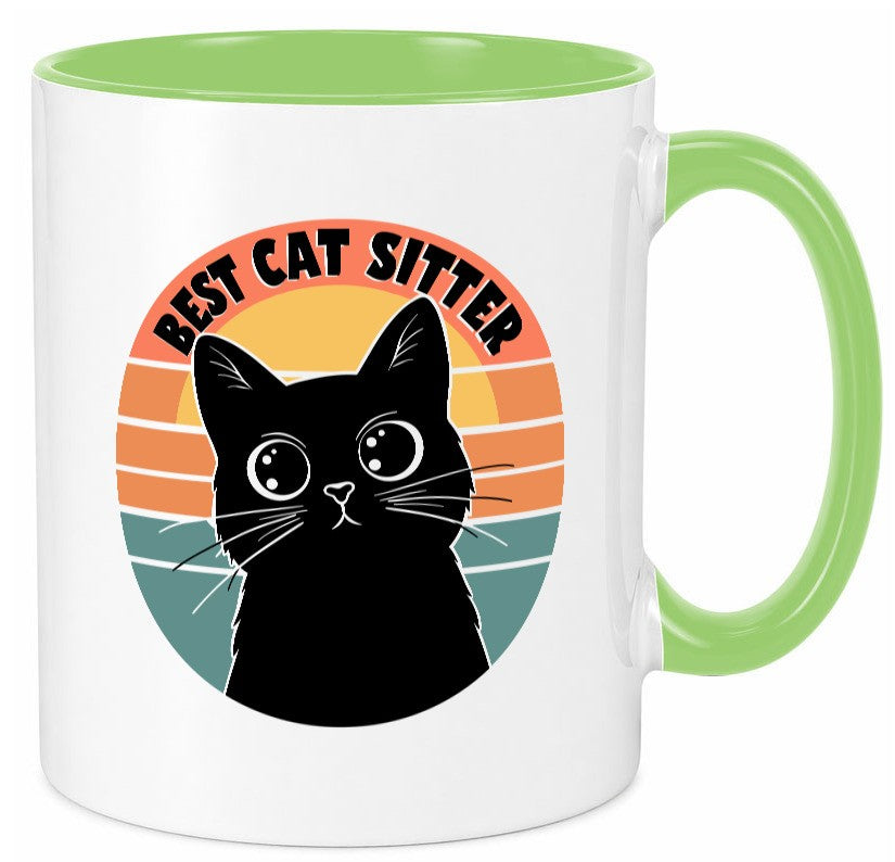 Bets Cat Sitter | Schwarze Katze Katzenliebhaber Geschenk Tierliebhaber Humor Tasse