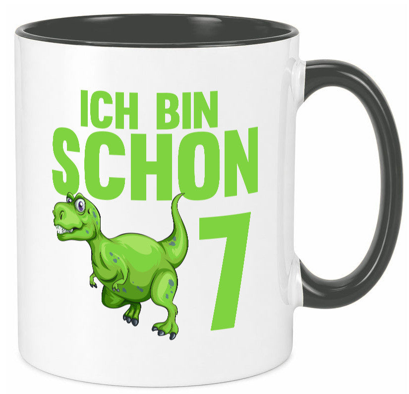 7. Geburtstag | 7 Jahre Dino Dinosaurier Humor Geschenkidee Tasse