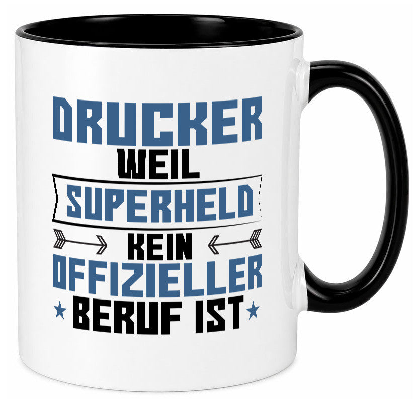Superheld Drucker | Druckerei Print Medien Humor Geschenkidee Tasse