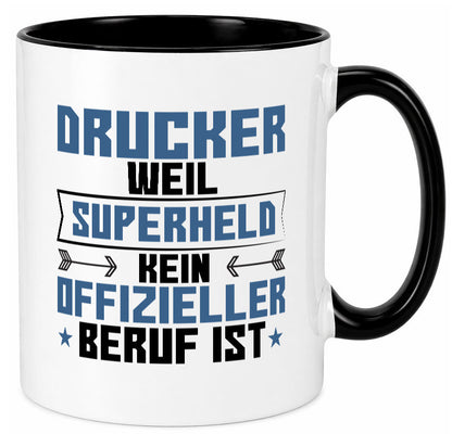 Superheld Drucker | Druckerei Print Medien Humor Geschenkidee Tasse