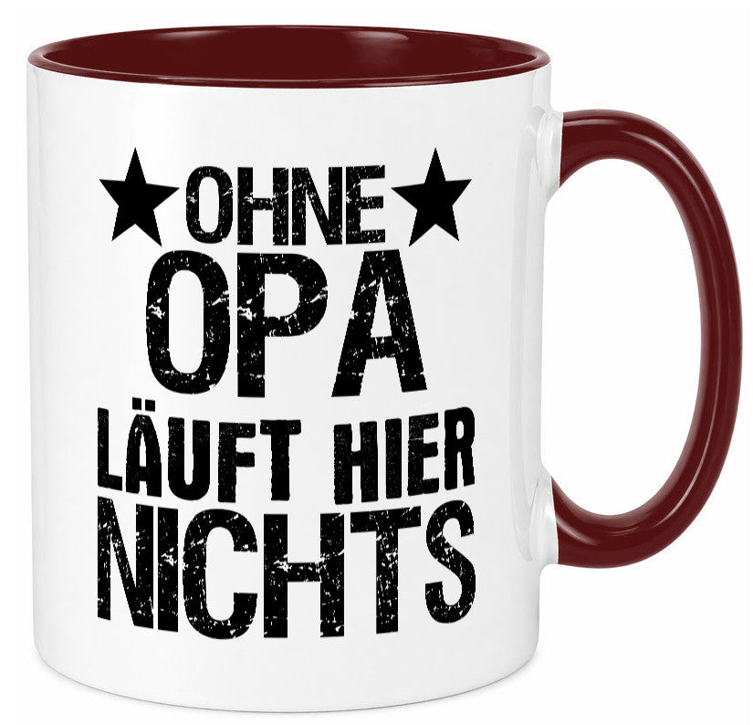 Ohne Opa läuft hier nichts | Sterne Geschenkidee Familie Humor Tasse