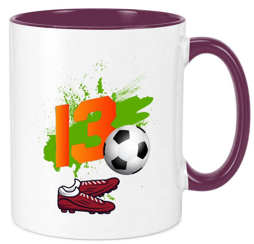 13. Geburtstag | Jungen Fußball Fußballspieler Humor Geschenkidee Tasse
