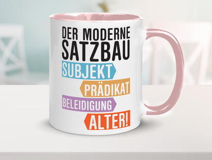 Moderner Satzbau | Lehrer Lehrerin Kollege lustig Arbeit Kollegen Büro Geschenk