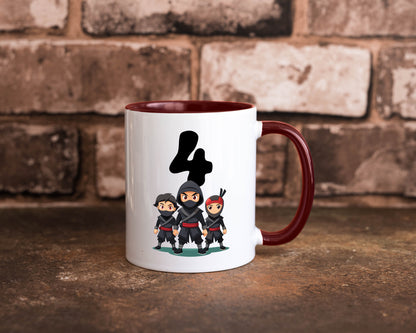 4. Geburtstag | 4 Jahre Ninja lustig Geschenkidee Geschenk Tasse