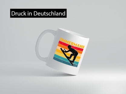 Zimmerman | Handwerker Dach Retro v2 lustig Humor Geschenkidee Geschenk Tasse