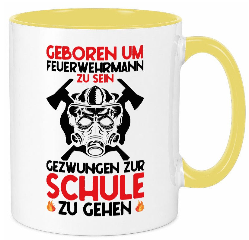 Geborener Feuerwehrmann | Feuerwehr Brand Maske Schule lustiger Spruch Geschenk Tasse