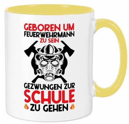 Geborener Feuerwehrmann | Feuerwehr Brand Maske Schule lustiger Spruch Geschenk Tasse
