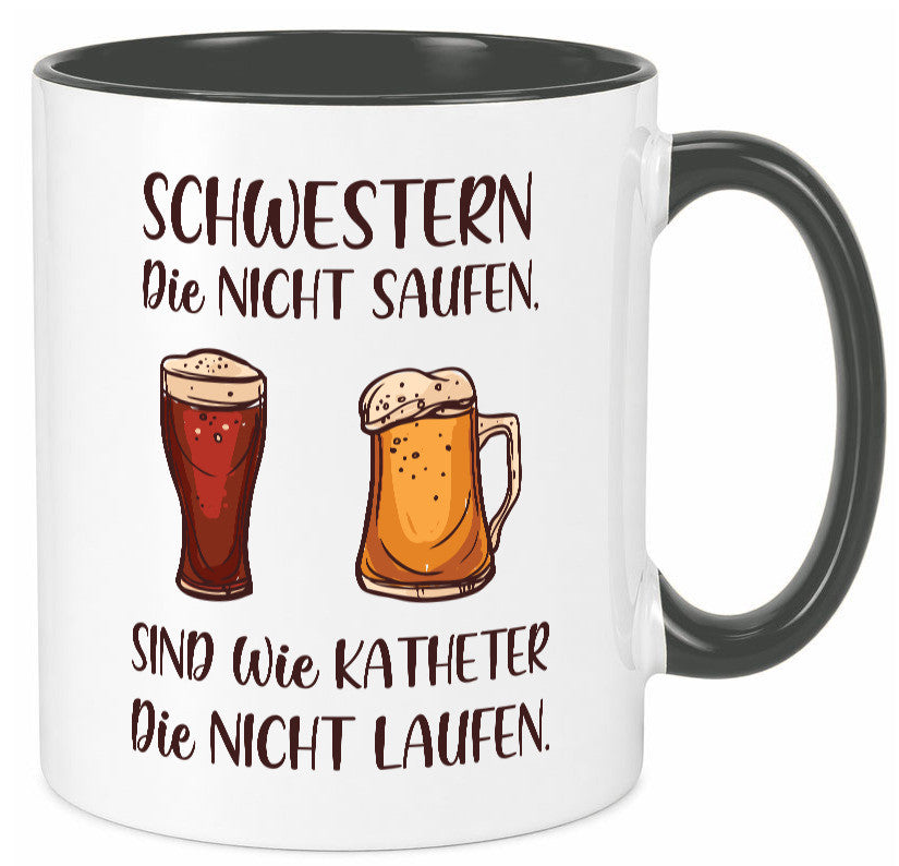 Schwestern die nicht saufen, Katheder laufen | Gläser lustiger Spruch Geschenk
