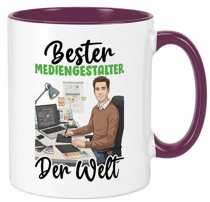Bester Mediengestalter | Medien v2 Geschenk Humor Geschenkidee lustiger Spruch Tasse