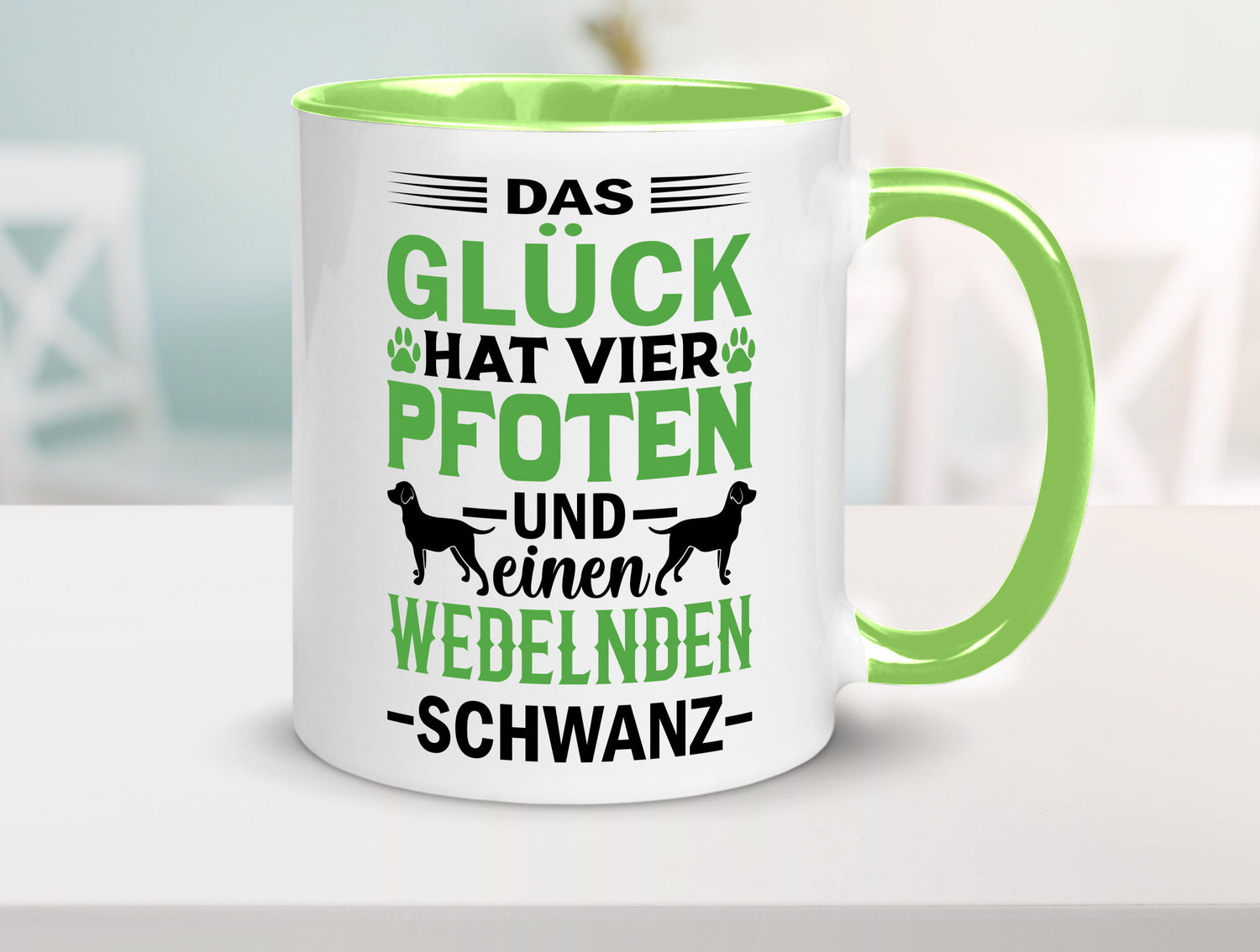 Das Glück hat 4 Pfoten | Hundeliebhaber Ich liebe Hunde Geschenk Tierliebhaber